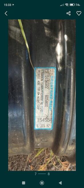 Koło zapasowe Cytroen Peugeot