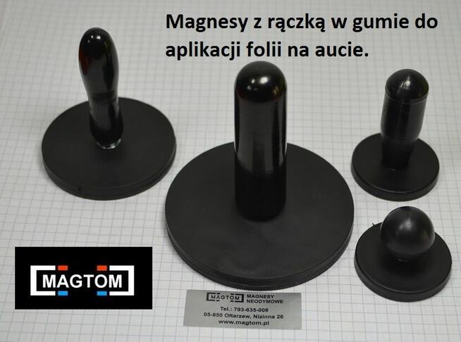 Magnes w gumie do aplikacji folii uchwyt magnes z rączką.