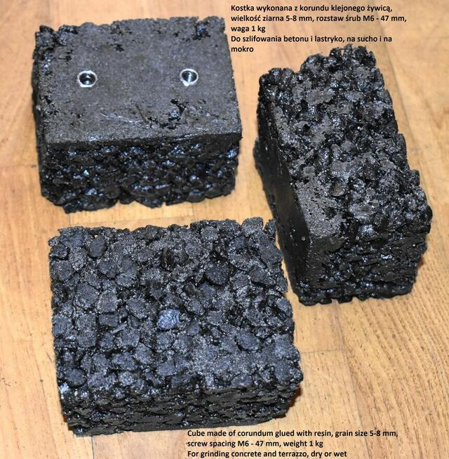 Szlifowanie betonu - segment kostka gruby korund/żywica 1 kg