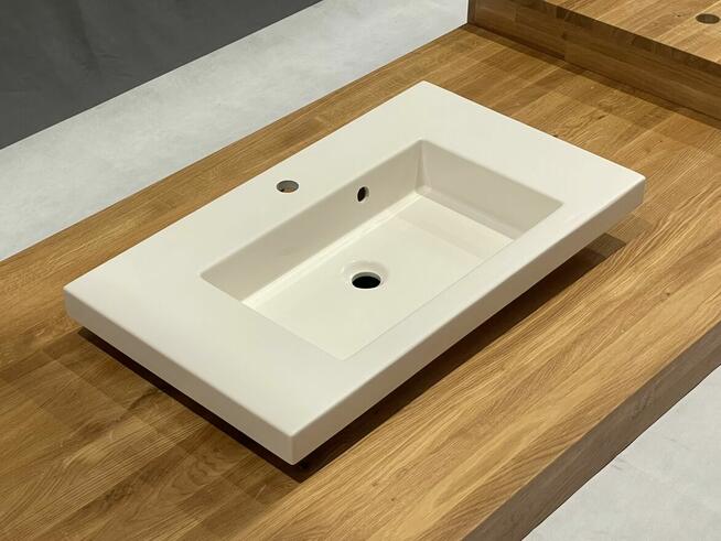 Nablatowa pojedyncza minimalistyczna, biała, 80 x 46 cm