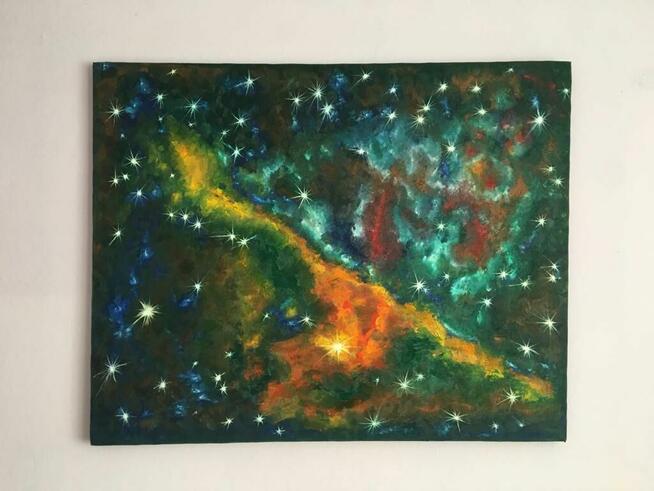 Kosmos - obraz olejny ręcznie malowany