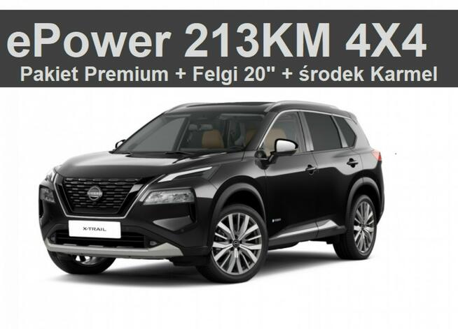 Nowy X-Trail e-Power 4x4 213KM Tekna Pakiet Premium Skóraczarna 2766zł