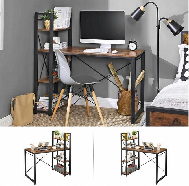 Biurko Komputerowe Składane Industrialne 120x60 cm