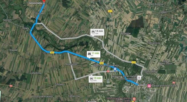 Działka budowlana 1144 m², Januszówka, gmina Spiczyn