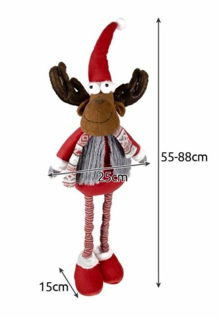 RENIFER RENIFEREK ŚWIĄTECZNY REGULOWANY 88cm OZDOBA DEKORACJ