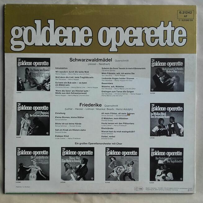 Złota operetka, Friederike, płyta winylowa 1970 r.