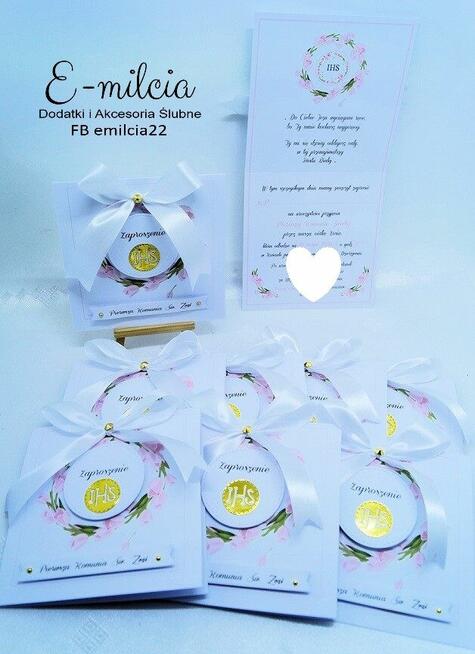 Zaproszenie z okazji I Komunii Św. spersonalizowane koperta