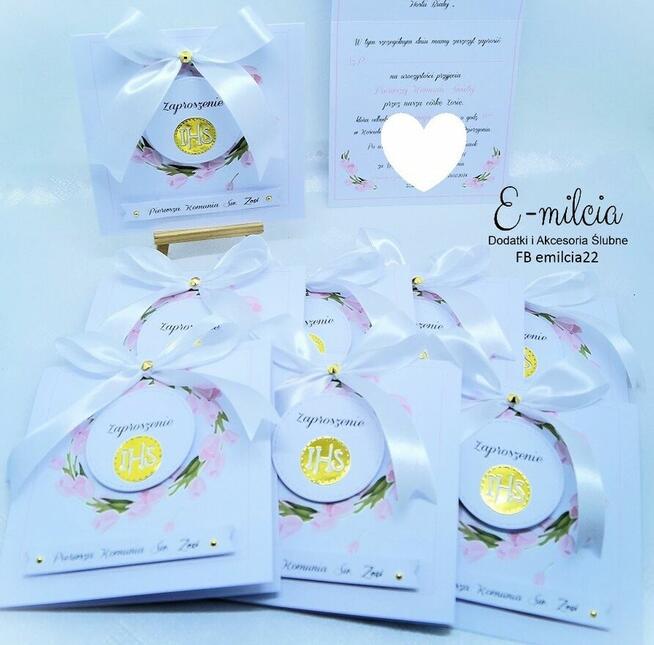 Zaproszenie z okazji I Komunii Św. spersonalizowane koperta