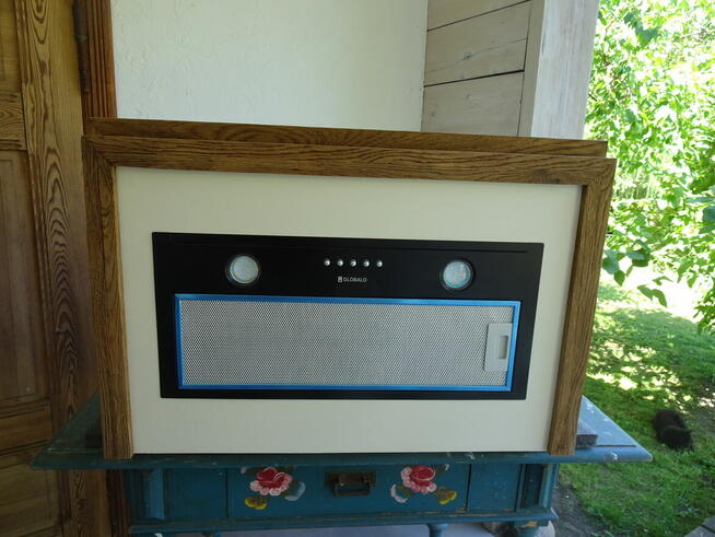 Okap kuchenny rustykalny na wymiar malowany drewniany