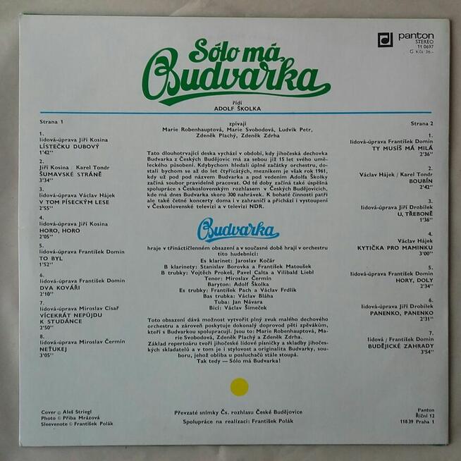 Solo Ma Budvarka, Czechosłowacka muzyka ludowa 1978 r.