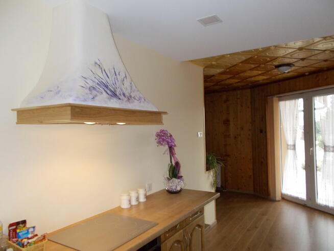 Okap kuchenny rustykalny na wymiar malowany drewniany