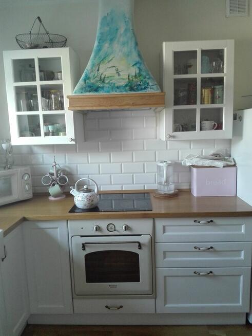 Okap kuchenny rustykalny na wymiar malowany drewniany