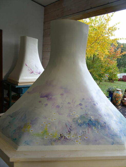 Okap kuchenny kominowy narożny narożnikowy