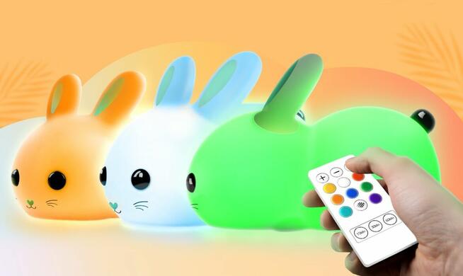 LAMPKA NOCNA KRÓLICZEK Dla Dzieci + Pilot