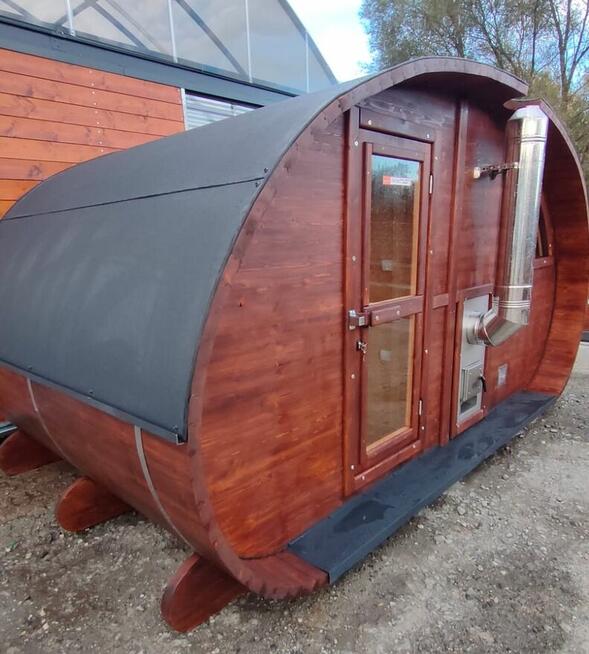 Sauna ogrodowa Owalna SPA Wellness przedsionek piec 2,4 x 4
