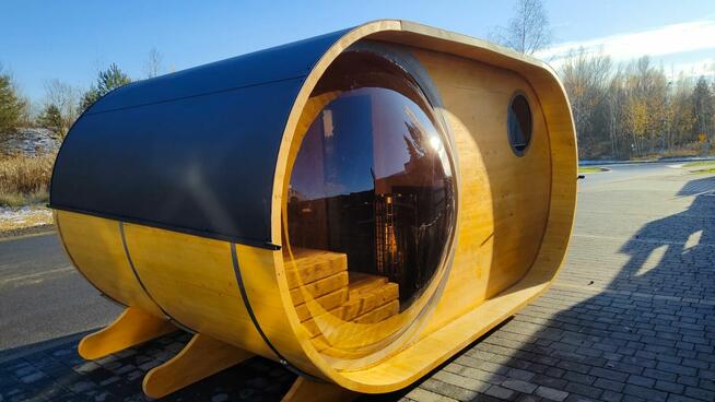 Sauna ogrodowa SPA Panorama 4 x 2,45 m przedsionek piec