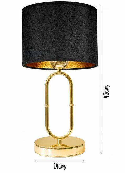LAMPKA NOCNA BIURKOWA ZŁOTA CZARNO ZŁOTY ABAŻUR Polska