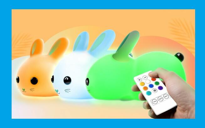 LAMPKA NOCNA KRÓLICZEK Dla Dzieci + Pilot