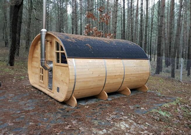 Sauna ogrodowa Owalna SPA Wellness przedsionek piec 2,4 x 4