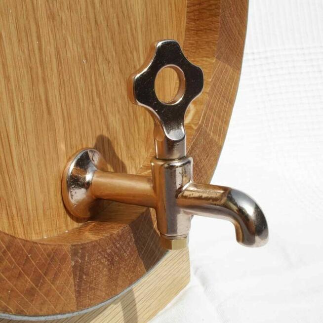 Beczka dębowa węgierska 5 litrów długi kran mosiężny