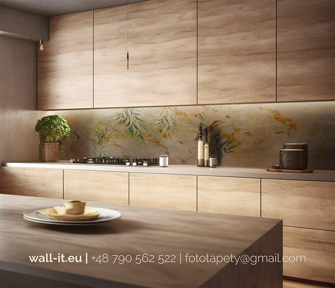 Do kuchni miedzy szafki j panel pcv na fizelinie wodoodporny