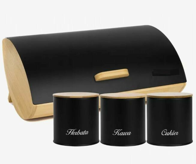 Chlebak drewniany + pojemniki