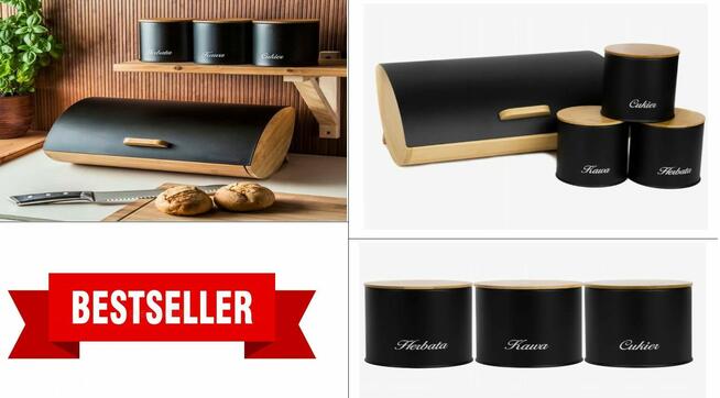 Chlebak drewniany + pojemniki