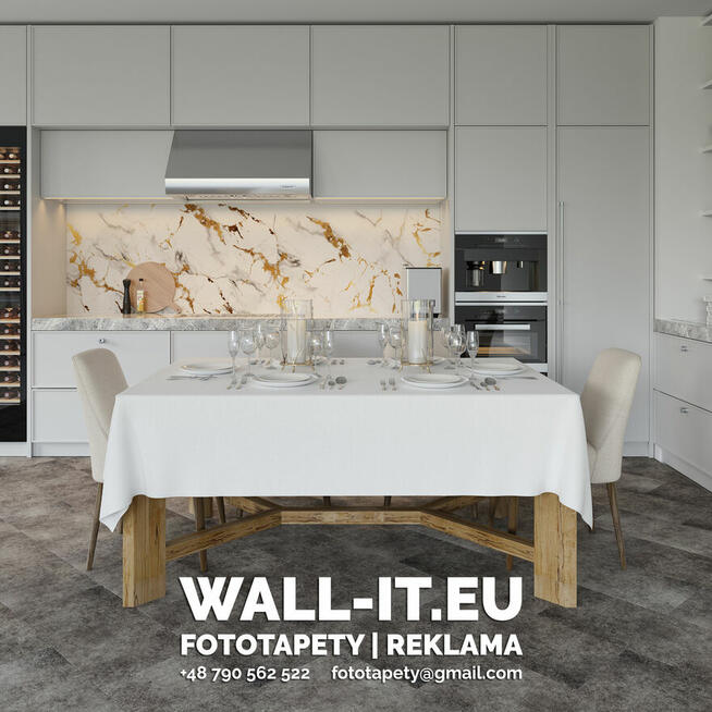 Do kuchni miedzy szafki j panel pcv na fizelinie wodoodporny