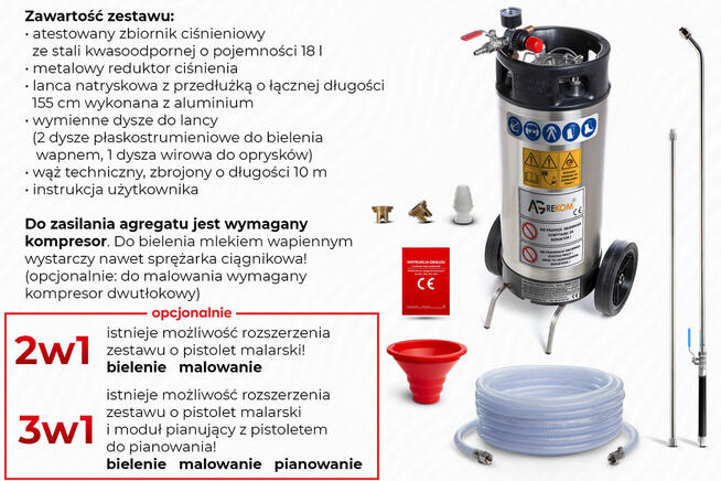 AGREGAT DO BIELENIA białkowania ścian wapnem lanca FV