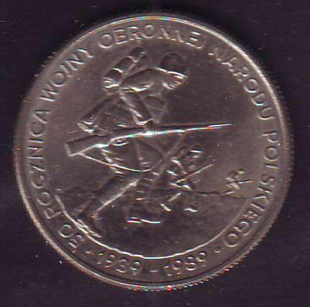 Moneta 50 Rocz. Woj. Obron. Narodu Polskiego. 1989