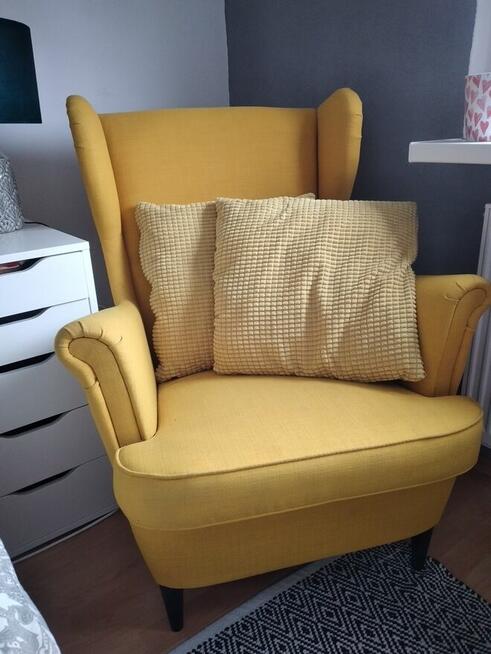 Fotel wypoczynkowy Ikea, w kolorze żółtym