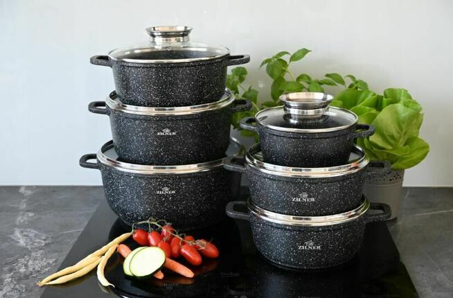 Zestaw 6 garnków marmurkowych - ZILNER