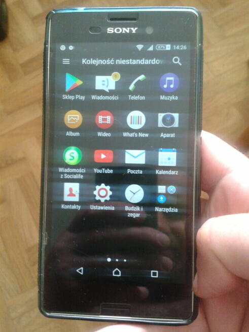 Sony black telefon smartfon kpl. bez sim.etui