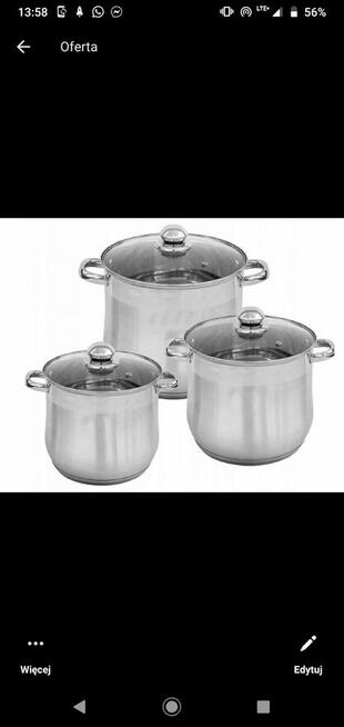 Garnki nierdzewne rosołowe KlönBerg -3szt!!