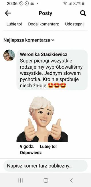 Pierogi ręcznie lepione, uszka z borowikami