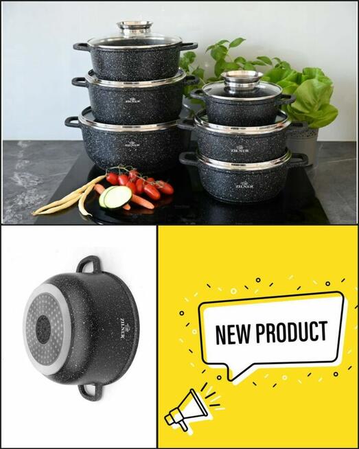 Zestaw 6 garnków marmurkowych - ZILNER