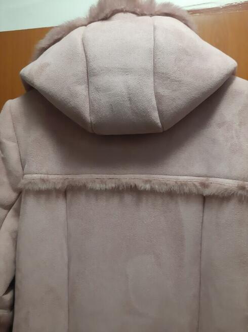 Długi damski kożuch skóra ekologiczna