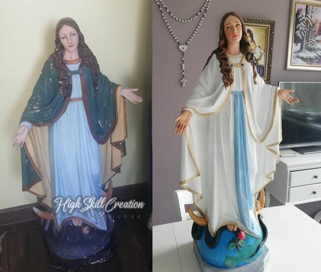 Naprawa renowacja odmalowywanie figur świętych sakralnych