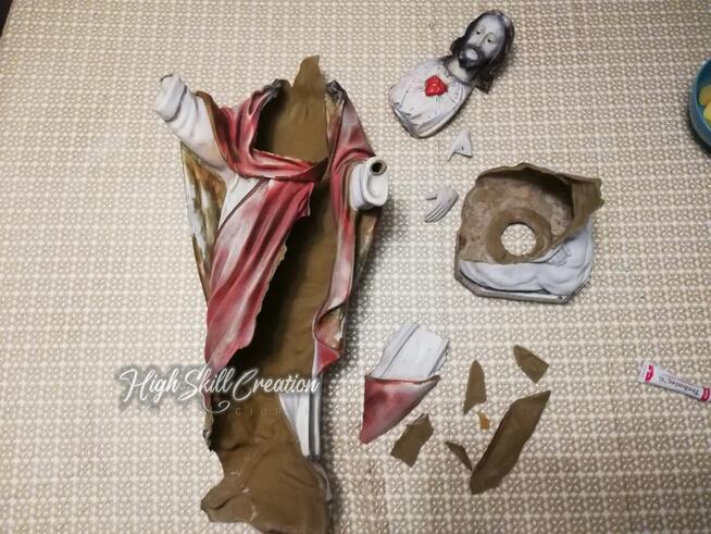 Naprawa renowacja odmalowywanie figur świętych sakralnych