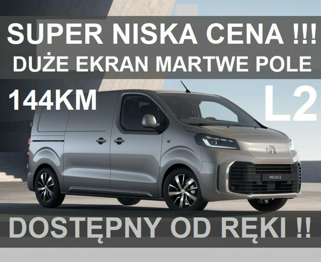 Toyota ProAce Nowy 144KM 3-os. Active Kamera Martwe Pole Dostępny od ręki  1684zł