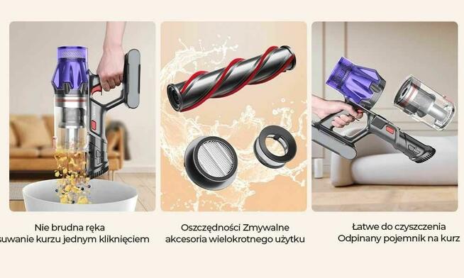 Laresar V7 500W 50KPA bezprzewodowy odkurzacz ręczny