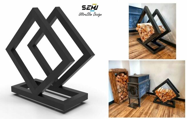 Stojak na drewno kominkowe loft kosz opałowe