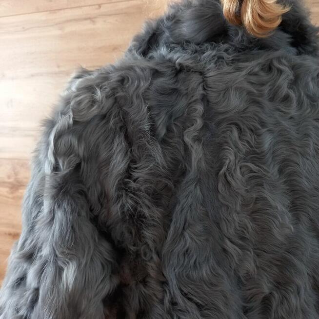 Futro szare naturalne z kóz