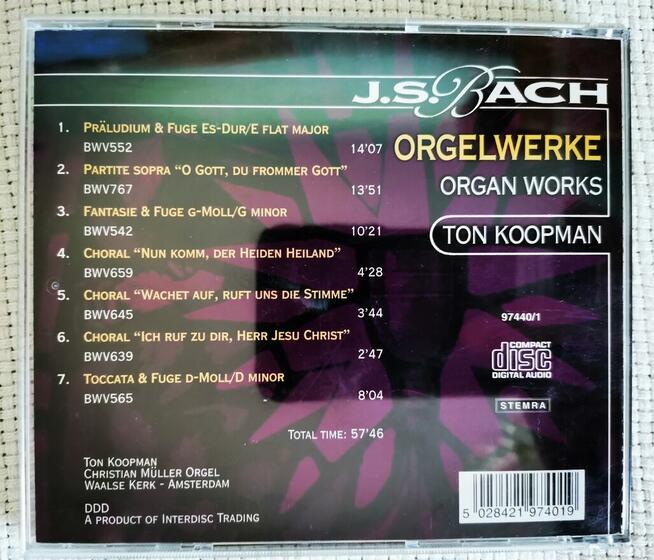 Muzyka Organowa - J. S. Bach