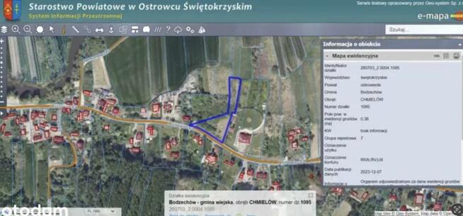 Działka rolno-budowlana Chmielów (okolice Ostrowca Świętokrz