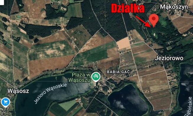 1.4 ha działka blisko plaży w Wąsoszu.ZAMIANA
