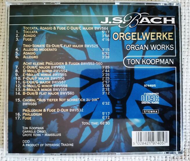 Muzyka Organowa - J. S. Bach