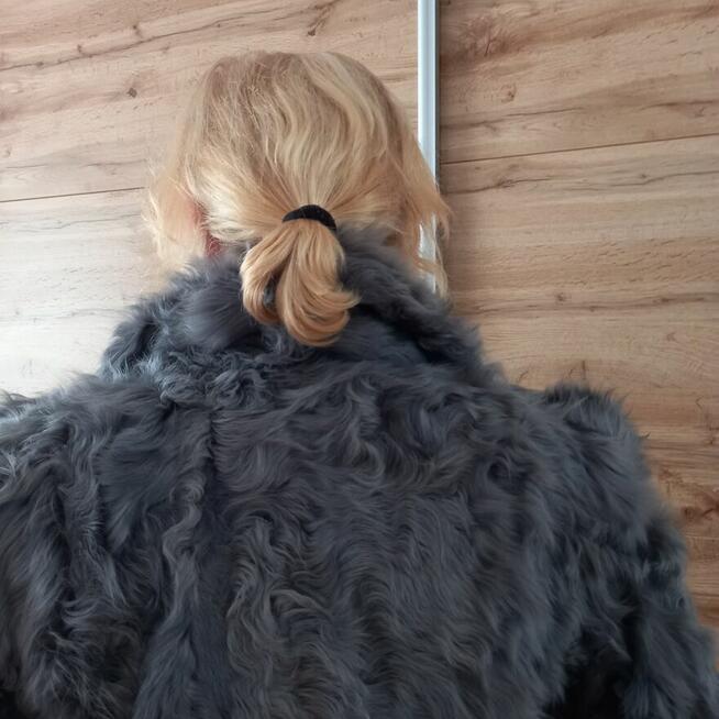 Futro szare naturalne z kóz