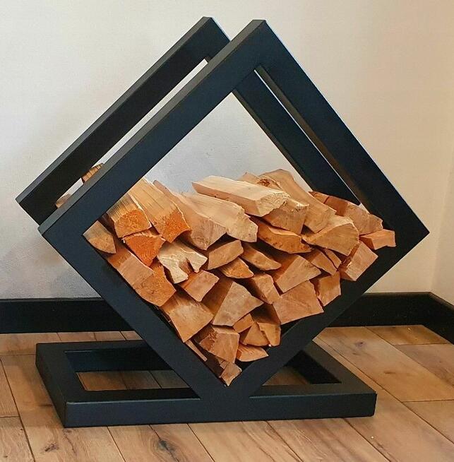 Stojak na drewno kominkowe do kominka polana loft