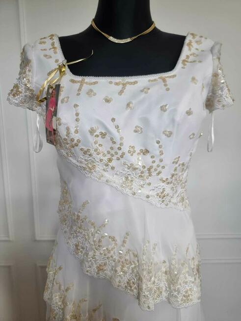 Tanio sukienkę z rękawem 38-40